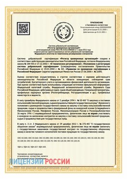 Приложение к сертификату для ИП Отрадное Сертификат СТО 03.080.02033720.1-2020